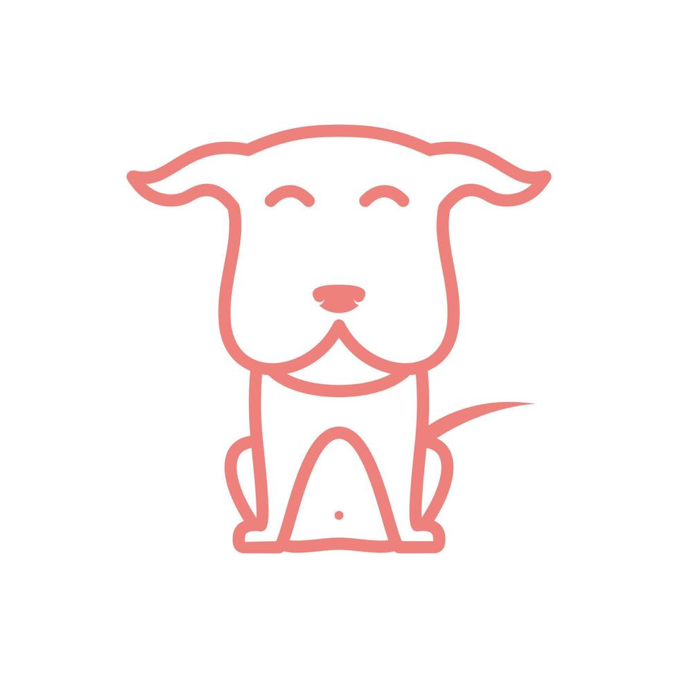 carrinho de cachorro fofo linha design de logotipo vetor gráfico símbolo ícone sinal ilustração ideia criativa