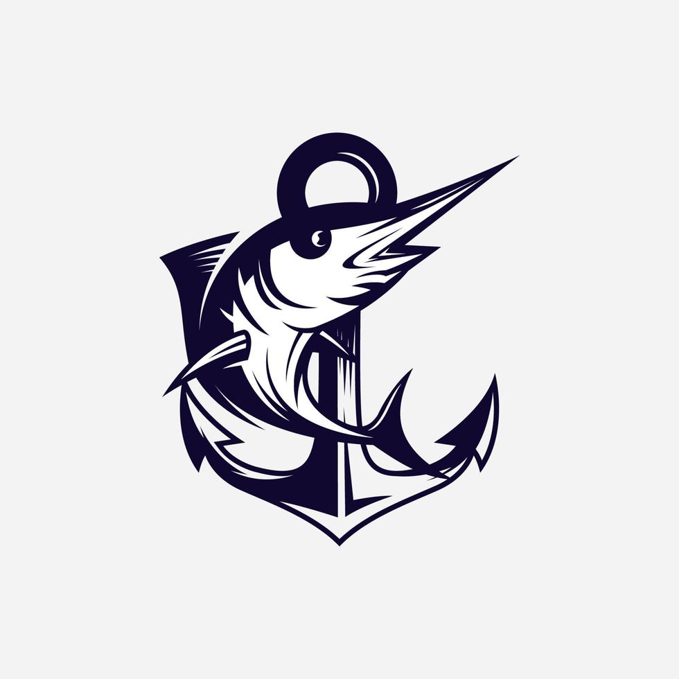 design de logotipo de pesca com vetor