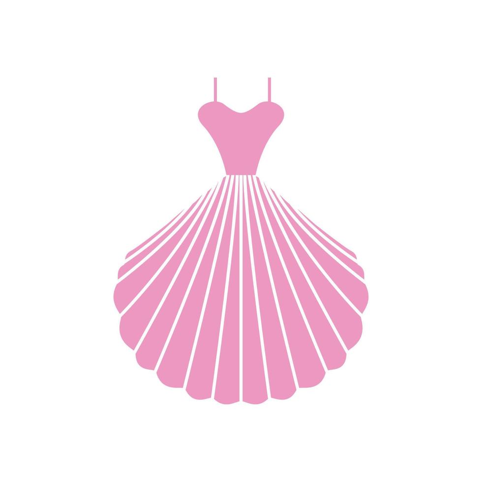 vestido com conchas logotipo símbolo ícone vetor ilustração design gráfico