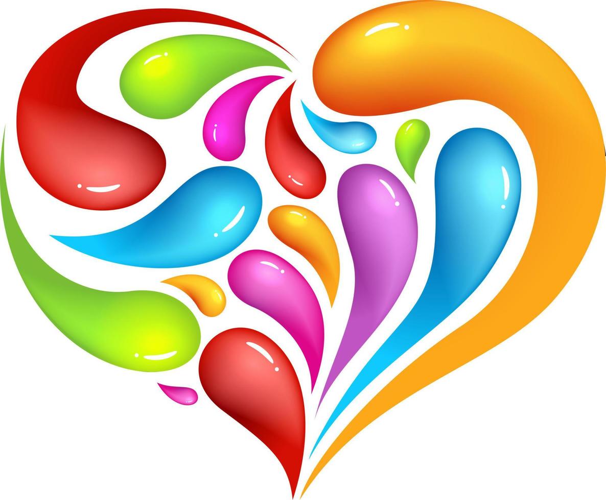 ícone abstrato colorido de coração vetor