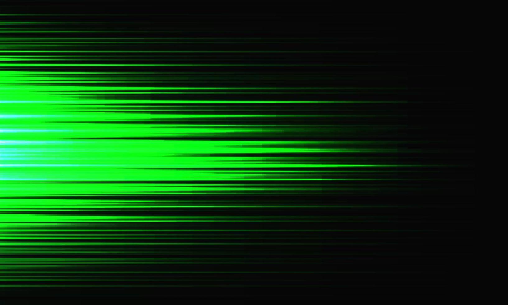 velocidade da luz verde abstrata dinâmica no vetor de fundo futurista de tecnologia preta