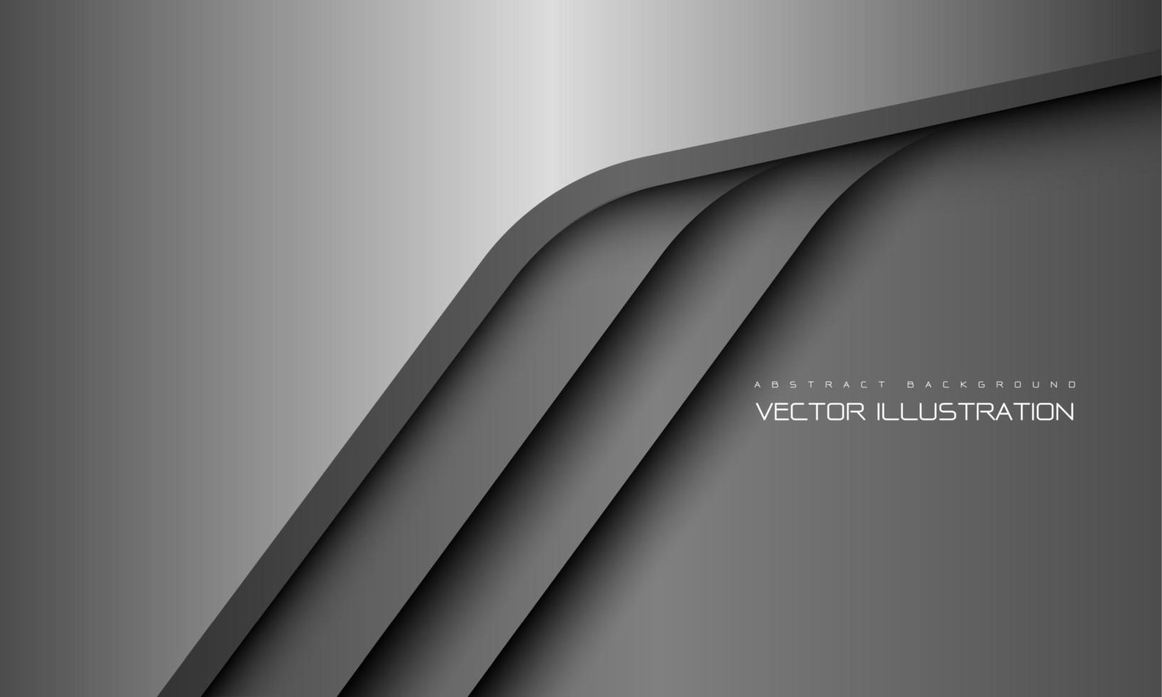 design de curva geométrica cinza prata abstrato moderno vetor de fundo futurista