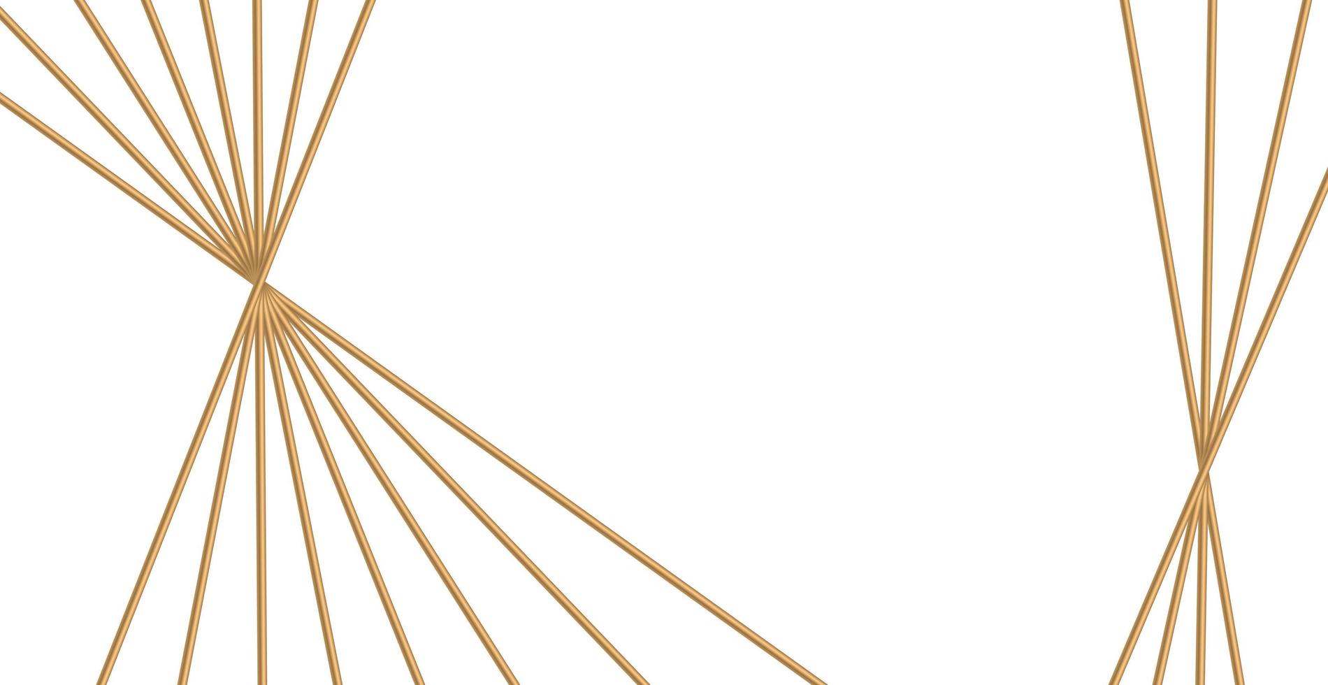 modelo de cartão postal web de luxo geométrico moderno para negócios ou apresentação com linhas douradas sobre fundo branco - vetor