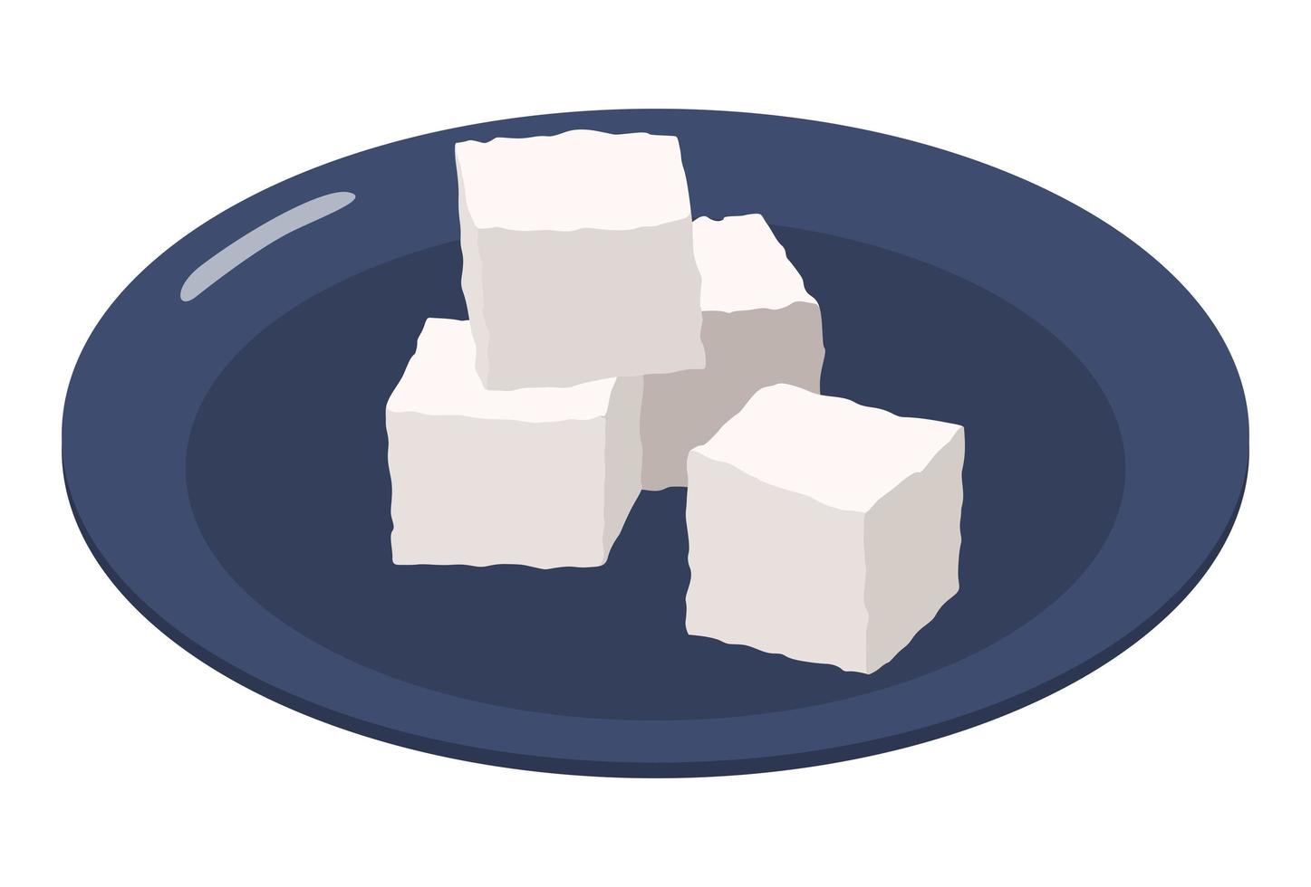 açúcar refinado realista em um fundo branco - vetor