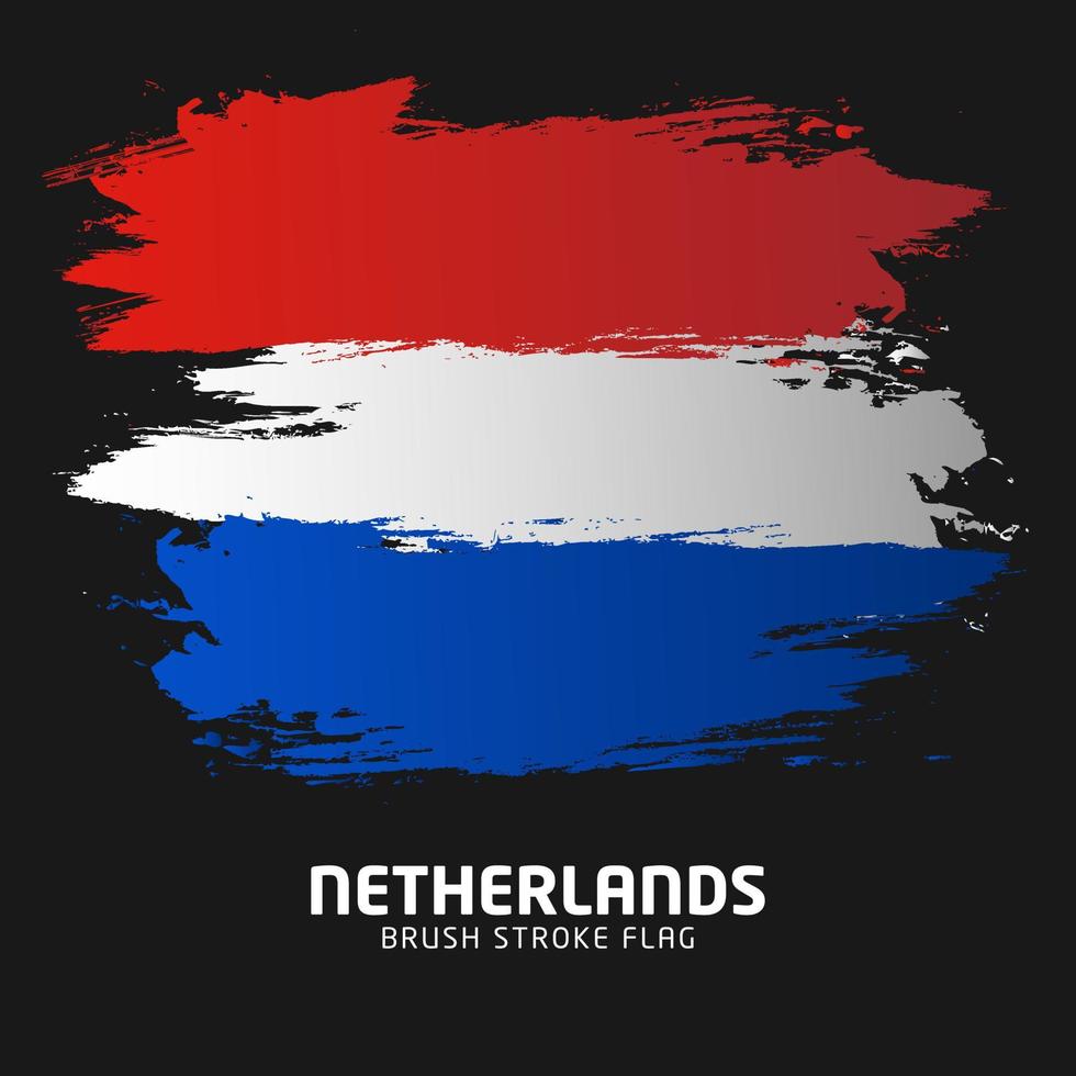 bandeira de traçado de pincel holanda. bandeira de pincelada da holanda. ilustração vetorial de bandeira de pincel vetor