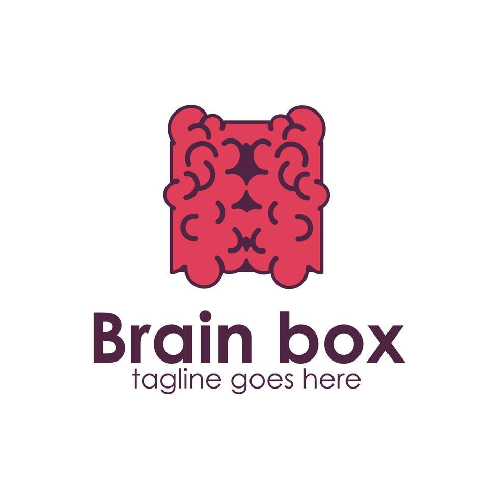 modelo de design de logotipo de caixa de cérebro simples e único, perfeito para negócios, ícone, celular, etc. vetor