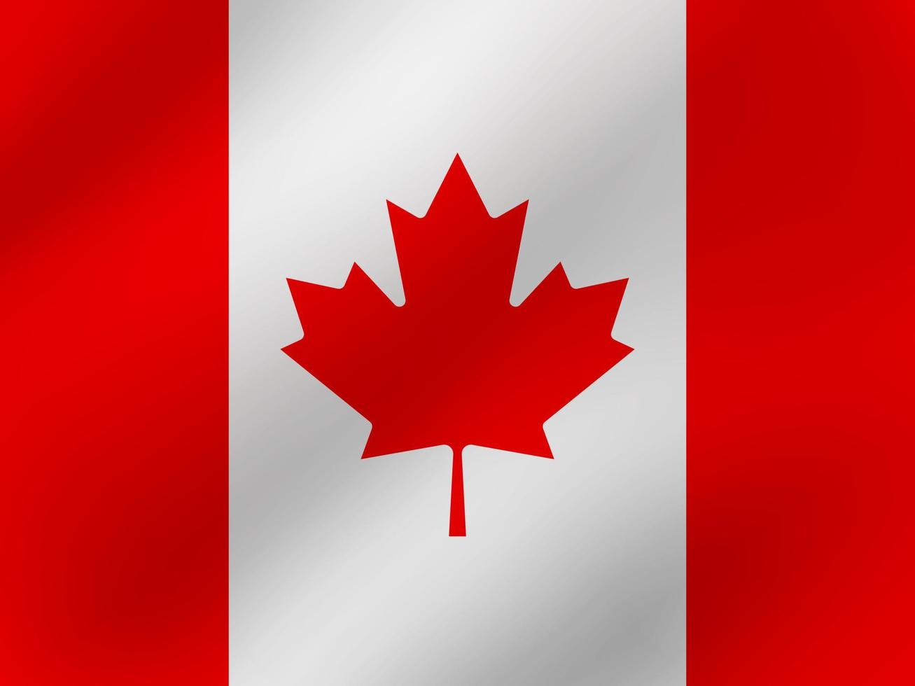 ilustração ondulada realista vetorial do design da bandeira do canadá vetor