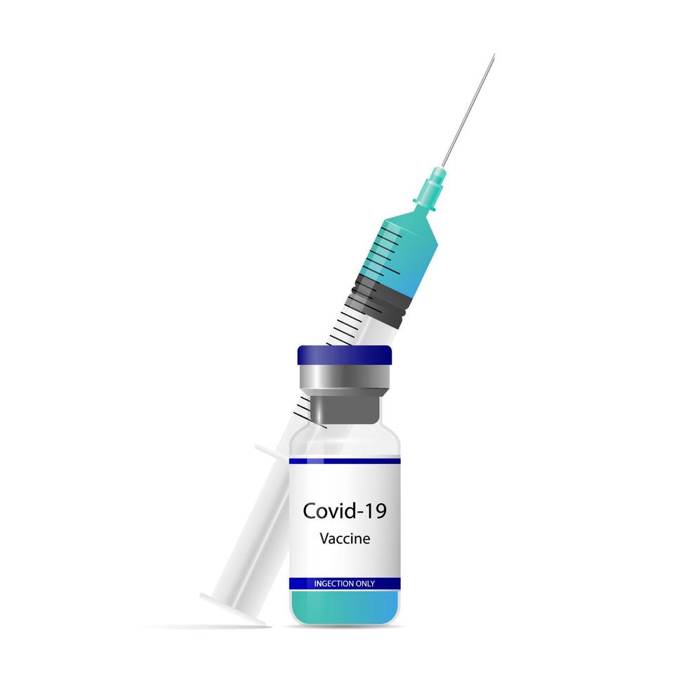 seringa e vacina covid-19 vetor