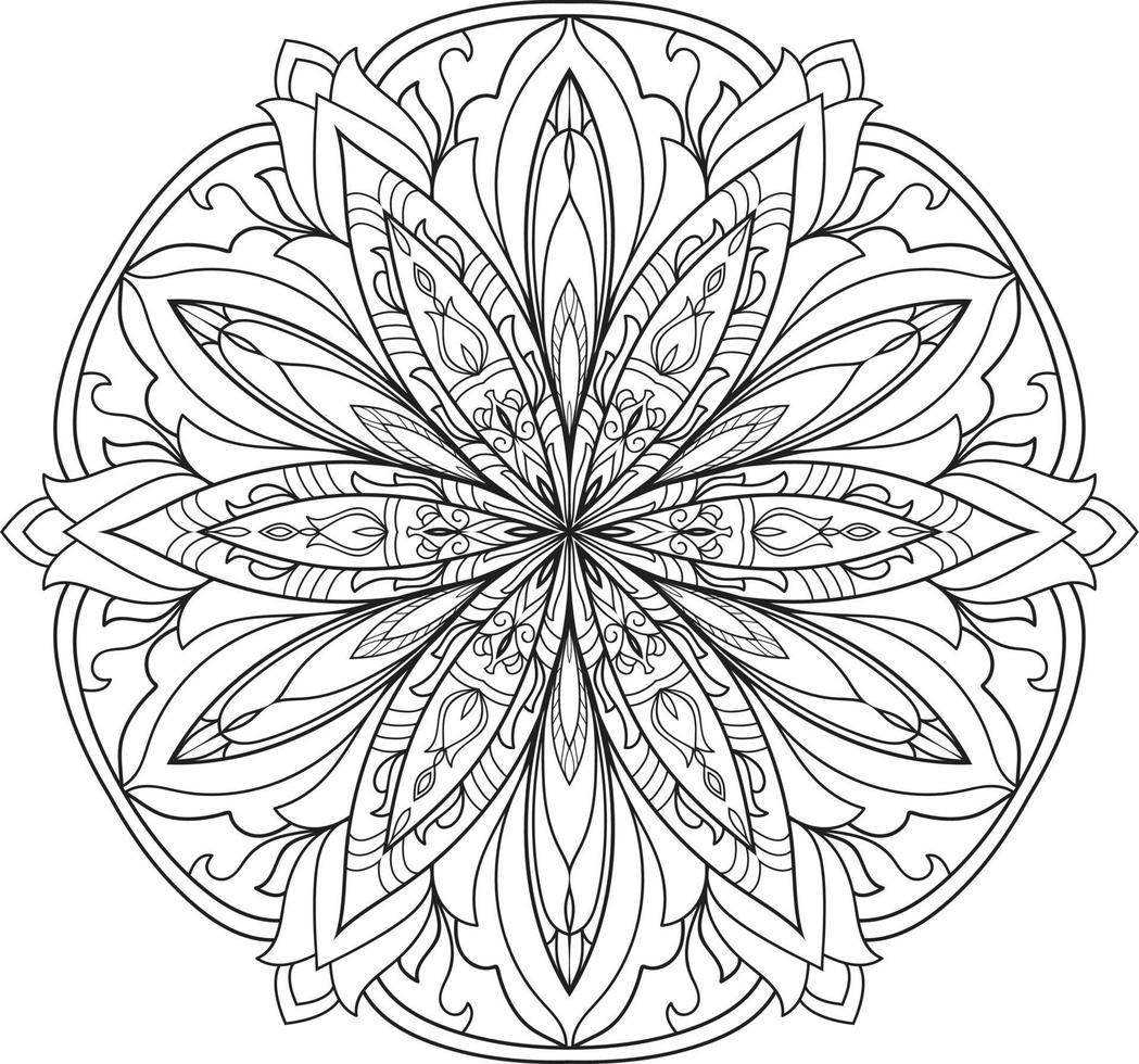 flor de mandala em vetor livre preto e branco