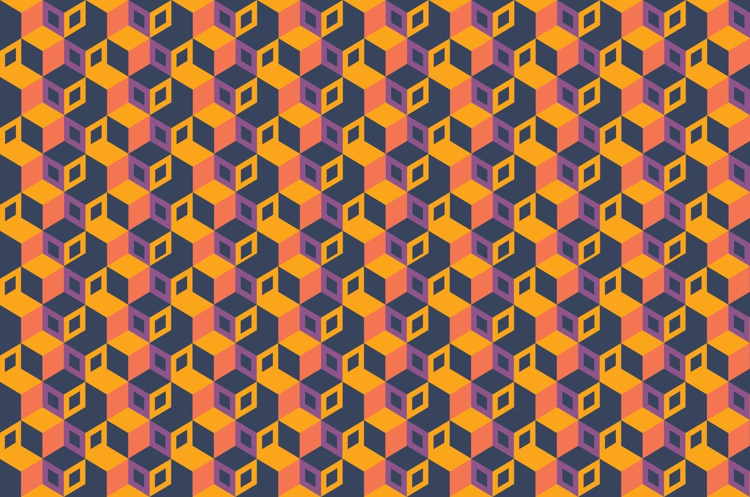 plano de fundo padrão de cubo colorido isométrico. ilustração vetorial vetor