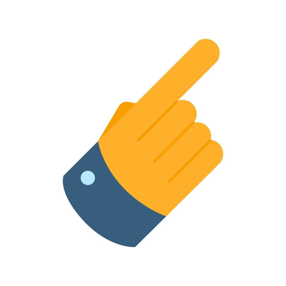 ícone plana do dedo indicador. mão com o símbolo do dedo apontando. vetor