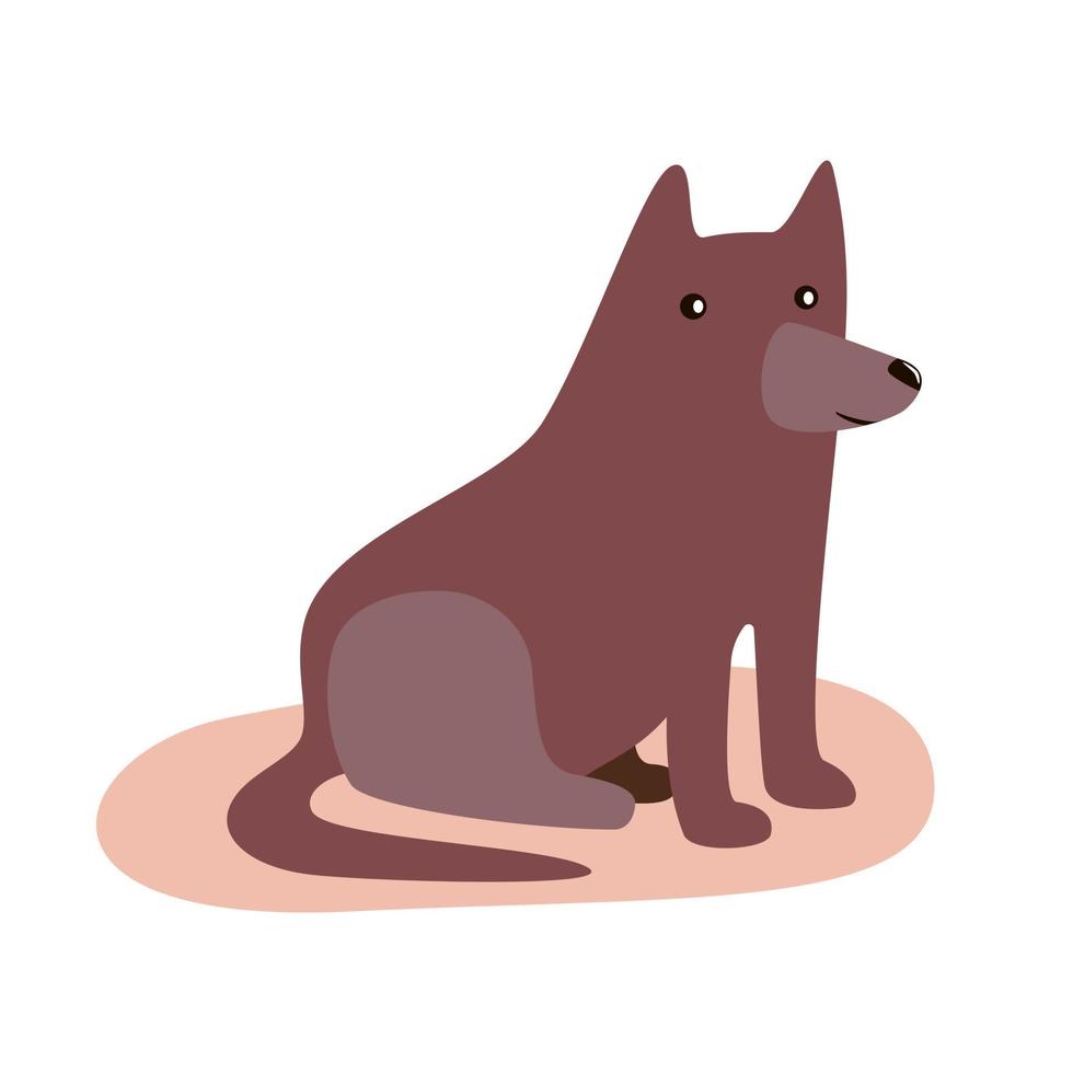 ilustração isolada de vetor plana de cães engraçados bonitos dos desenhos animados