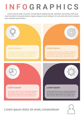 Diagrama de infografia com 4 etapas, opções ou processos. Modelo de negócio de vetor para apresentação. visualização de dados de negócios.