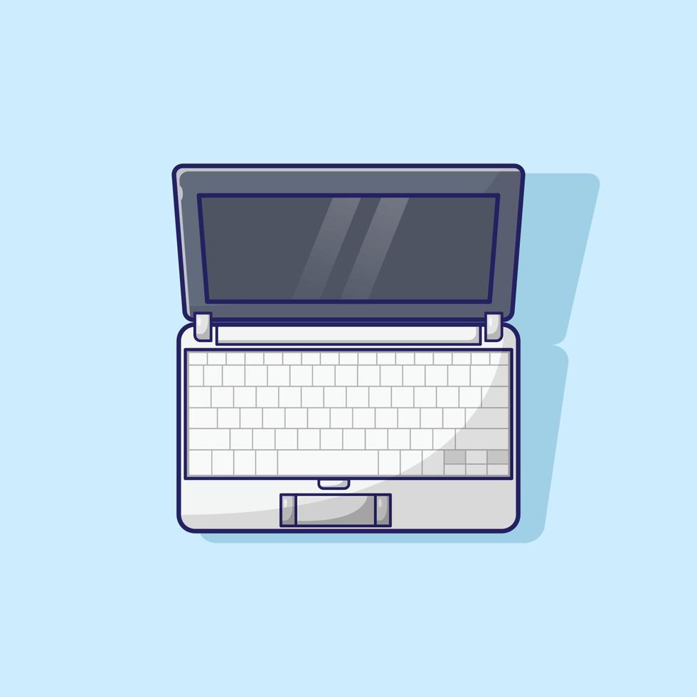 ilustração em vetor laptop e netbook vista superior. tecnologia. escritório. estilo de desenho plano adequado para ícone, página de destino da web, banner, panfleto, adesivo, cartão, plano de fundo, camiseta, clip-art