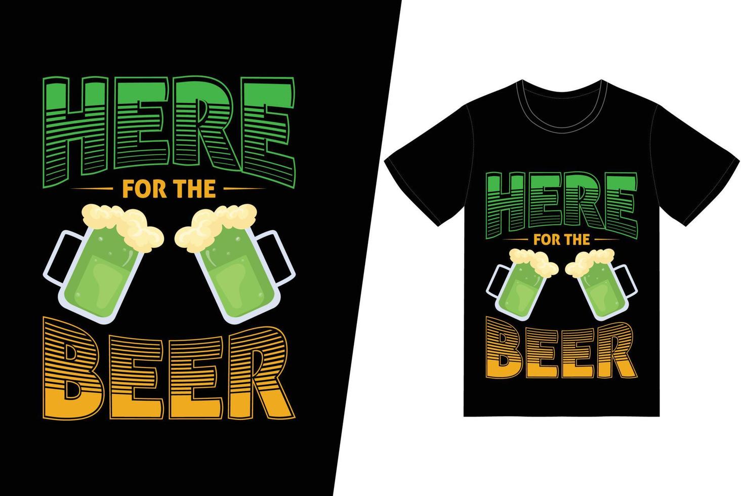 aqui para a camiseta de cerveja vetor