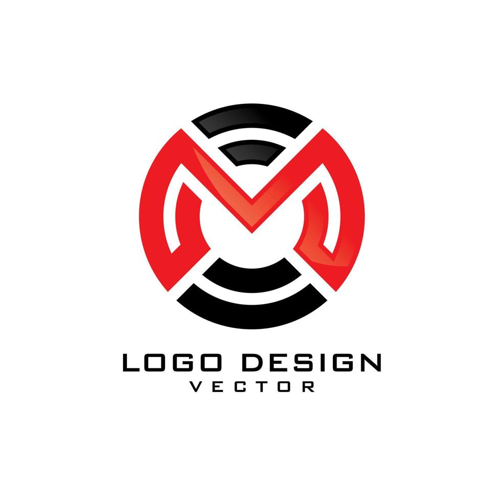 vetor de design de logotipo de ícone de letra m