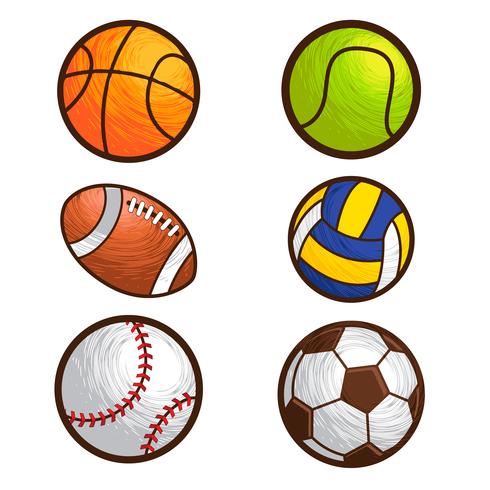 conjunto de ilustração vetorial de bola esporte vetor