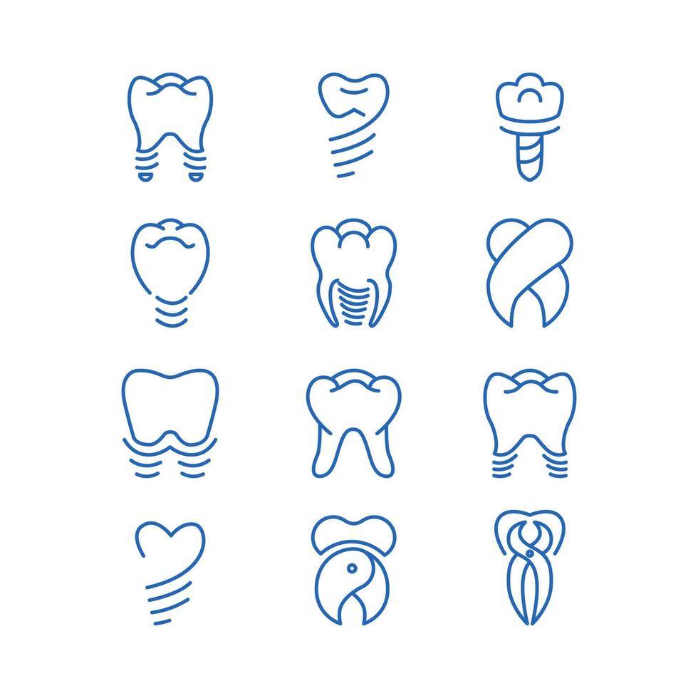conjunto de vetores de ícone de odontologia.