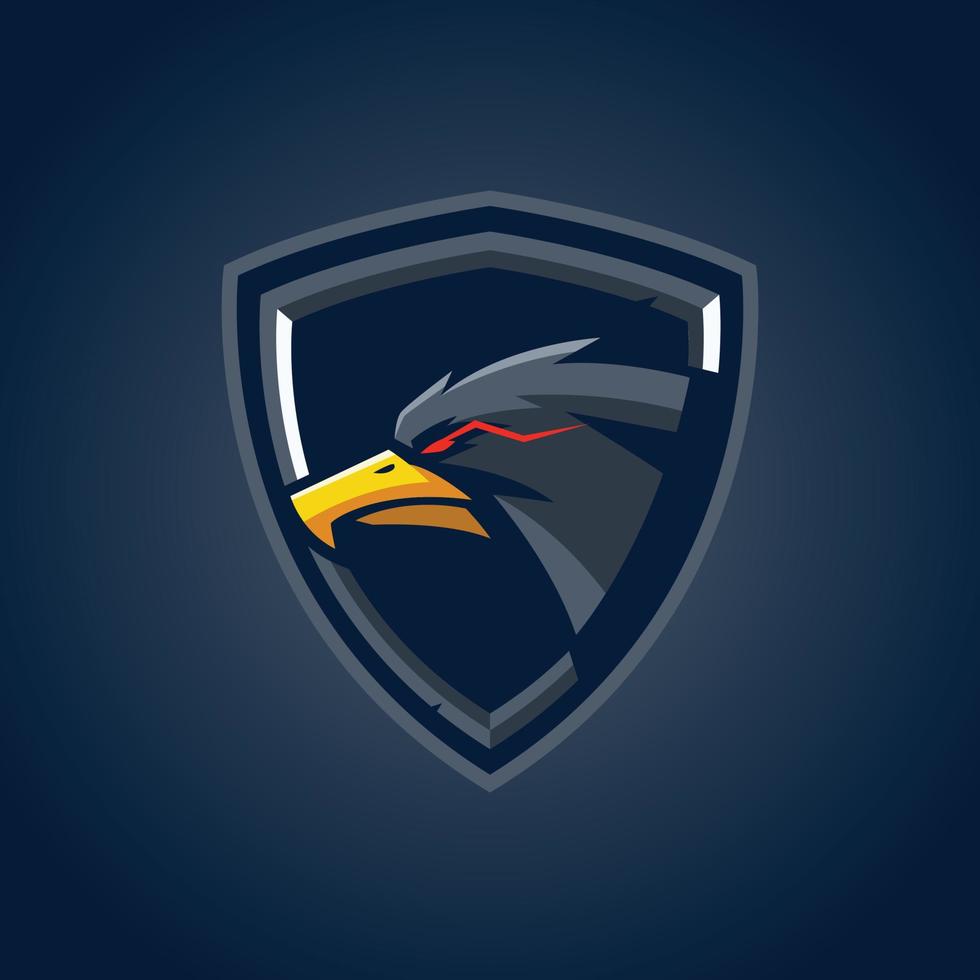 logotipo de esports de escudo de águia vetor