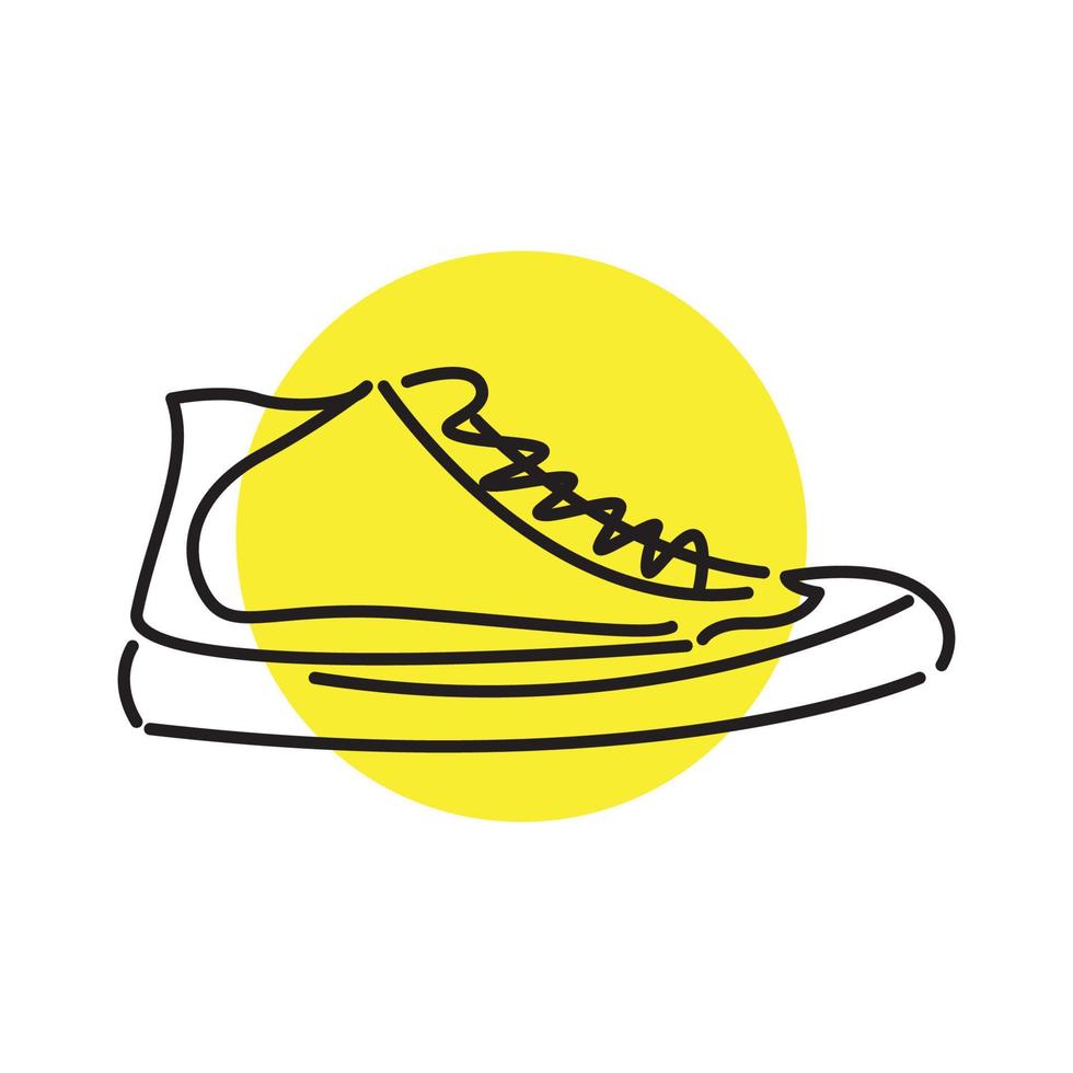 linha contínua sapatos jovens logotipo símbolo ícone vetor design gráfico ilustração ideia criativa