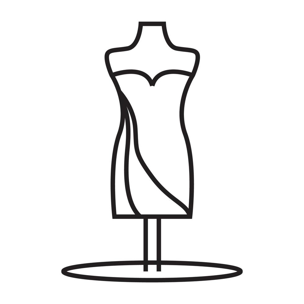 vestir manequim moda feminina logo design gráfico vetorial símbolo ícone sinal ilustração ideia criativa vetor