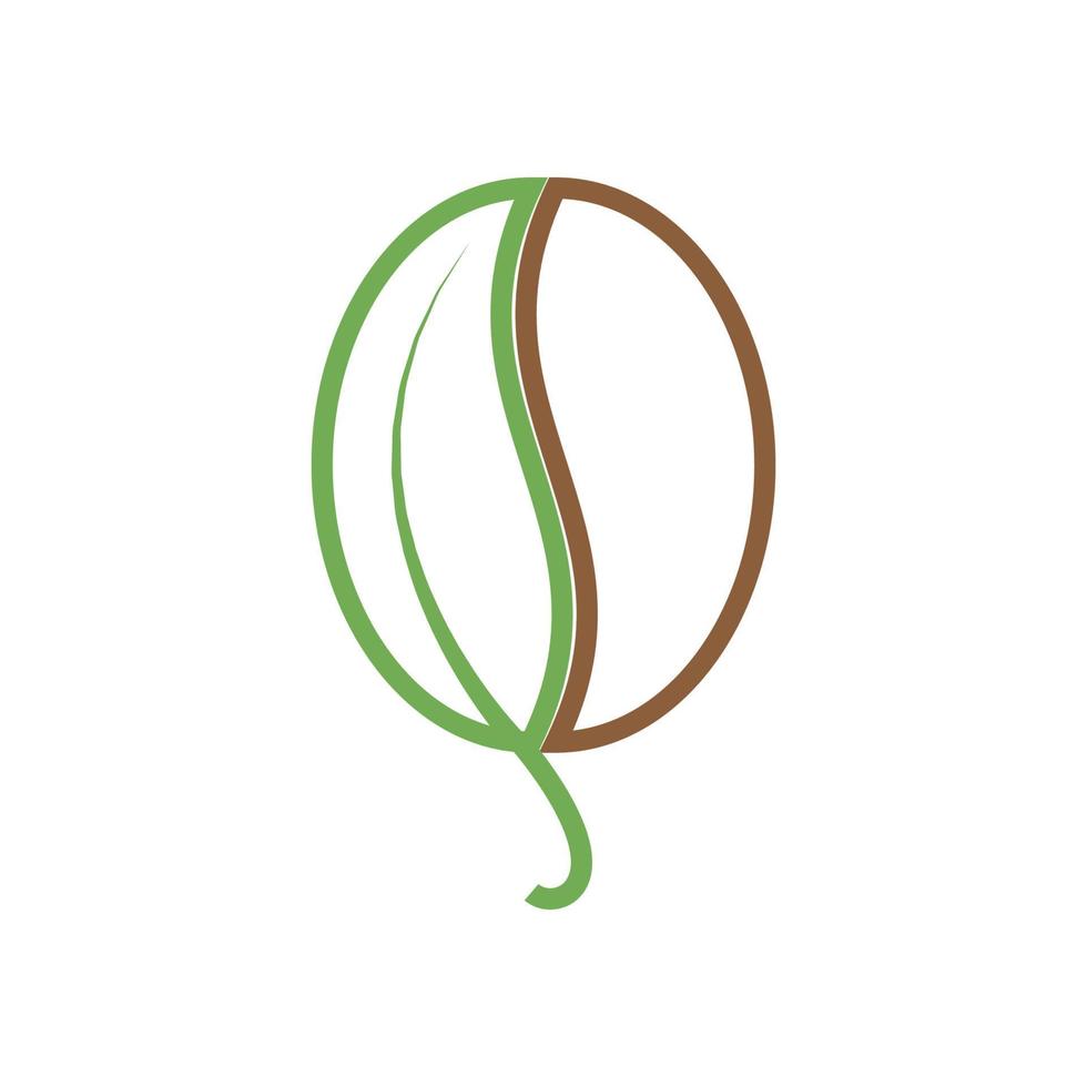 grão de café com design de logotipo de folha vetor gráfico símbolo ícone sinal ilustração ideia criativa