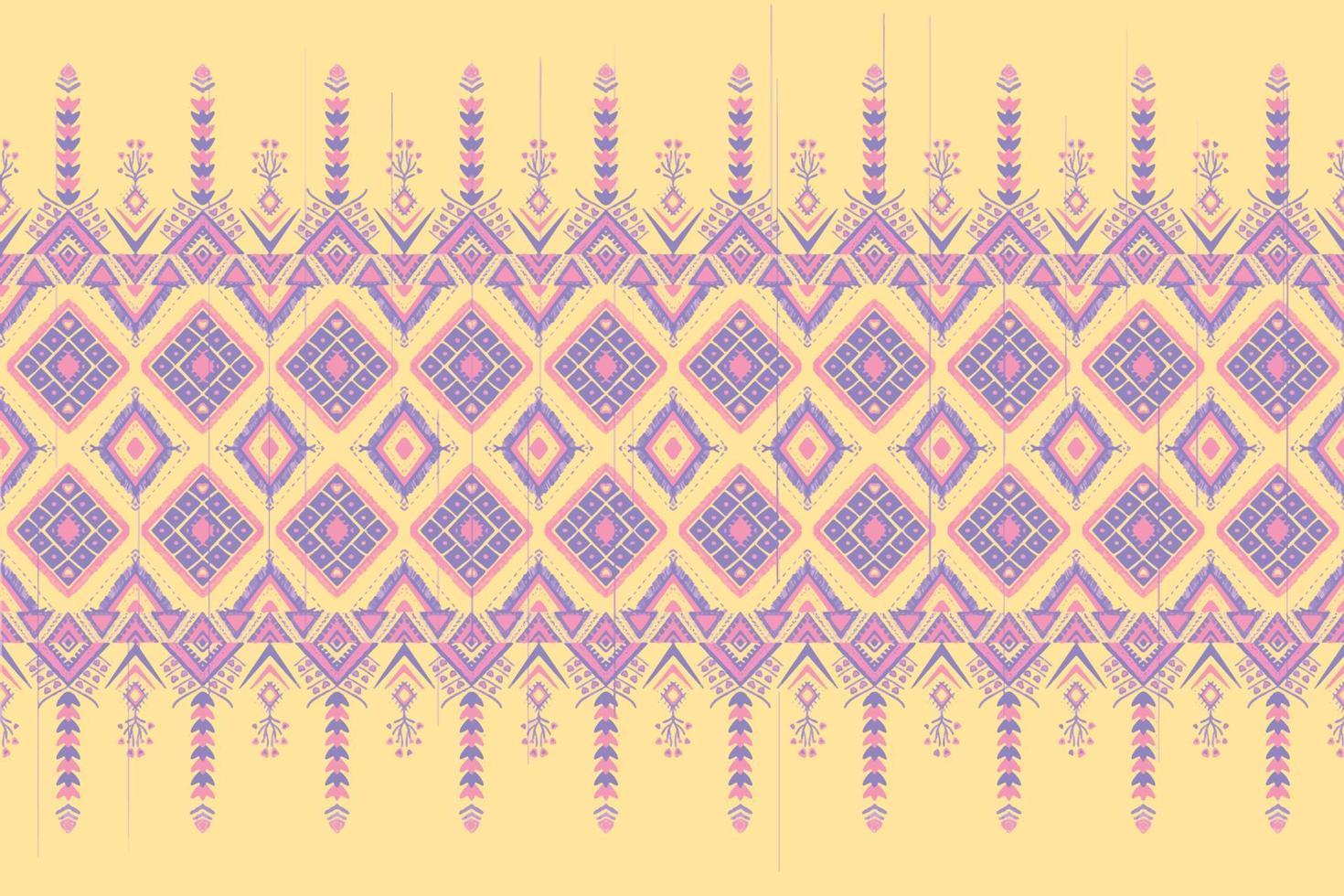 pind e roxo em amarelo. design tradicional de padrão oriental étnico geométrico para plano de fundo, tapete, papel de parede, roupas, embrulho, batik, tecido, estilo de bordado de ilustração vetorial vetor