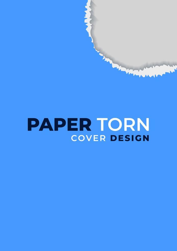 ilustração vetorial de papel azul rasgado com fundo cinza isolado em fundo branco adequado para inserção de texto vetor