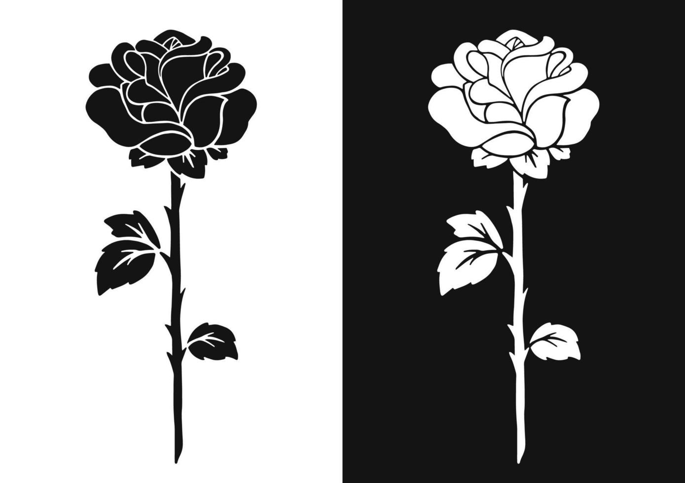 Flor rosa. silhueta negra. elemento de design. ilustração vetorial isolada no fundo branco. modelo para livros, adesivos, cartazes, cartões, roupas. vetor