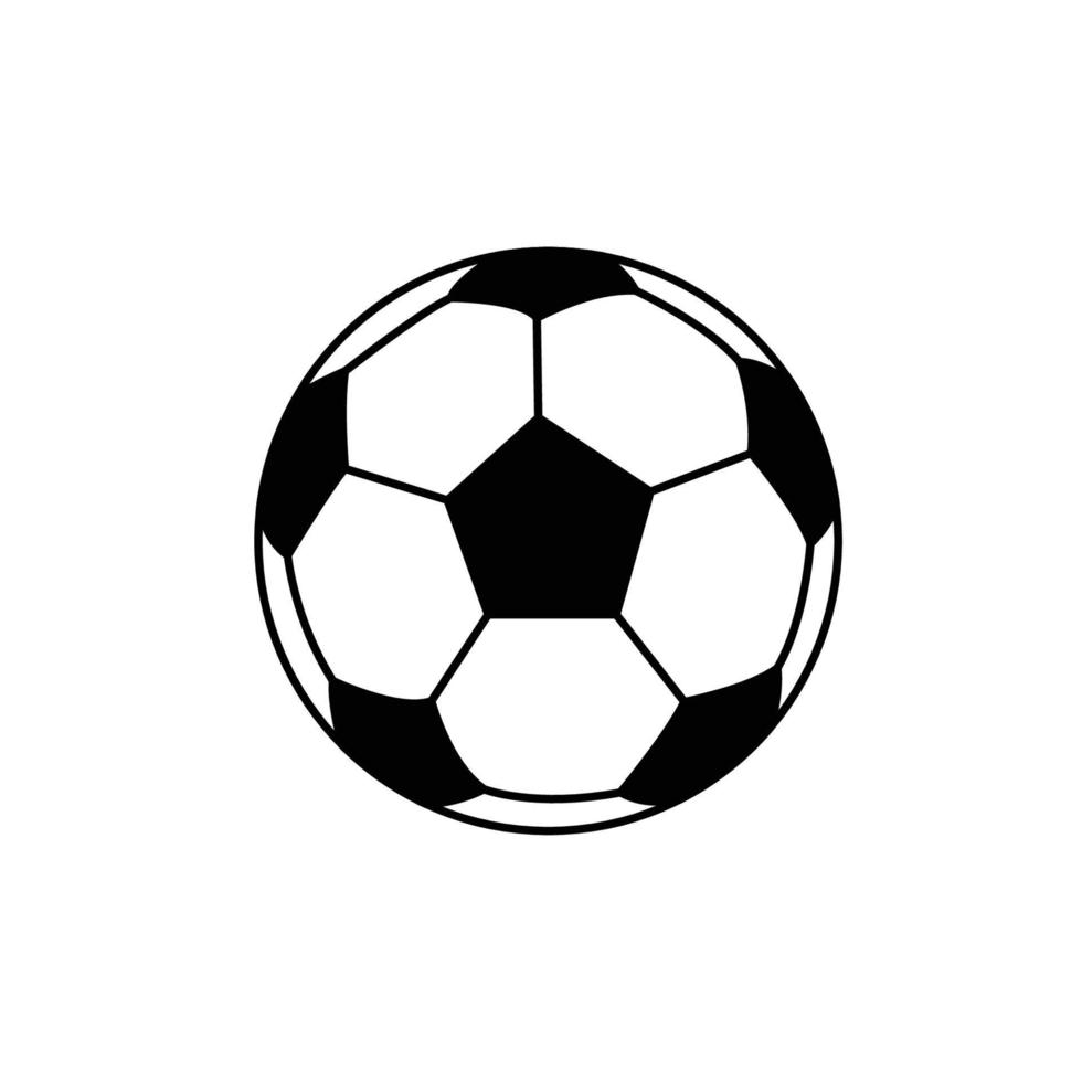ilustração de ícone de contorno de bola de futebol no fundo branco vetor