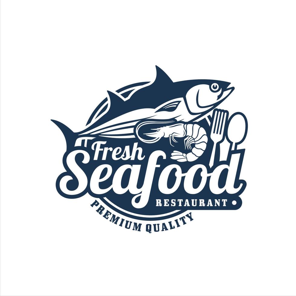 logotipo premium do restaurante de frutos do mar frescos vetor