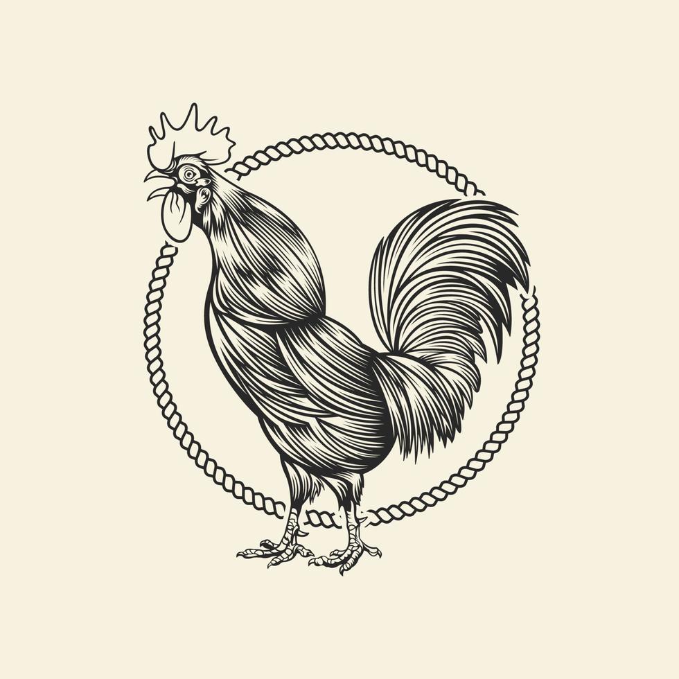 logotipo premium de design de silhueta de frango vetor