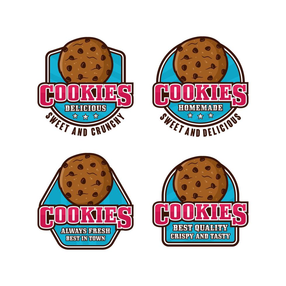 coleção de logotipo premium de design de cookies vetor