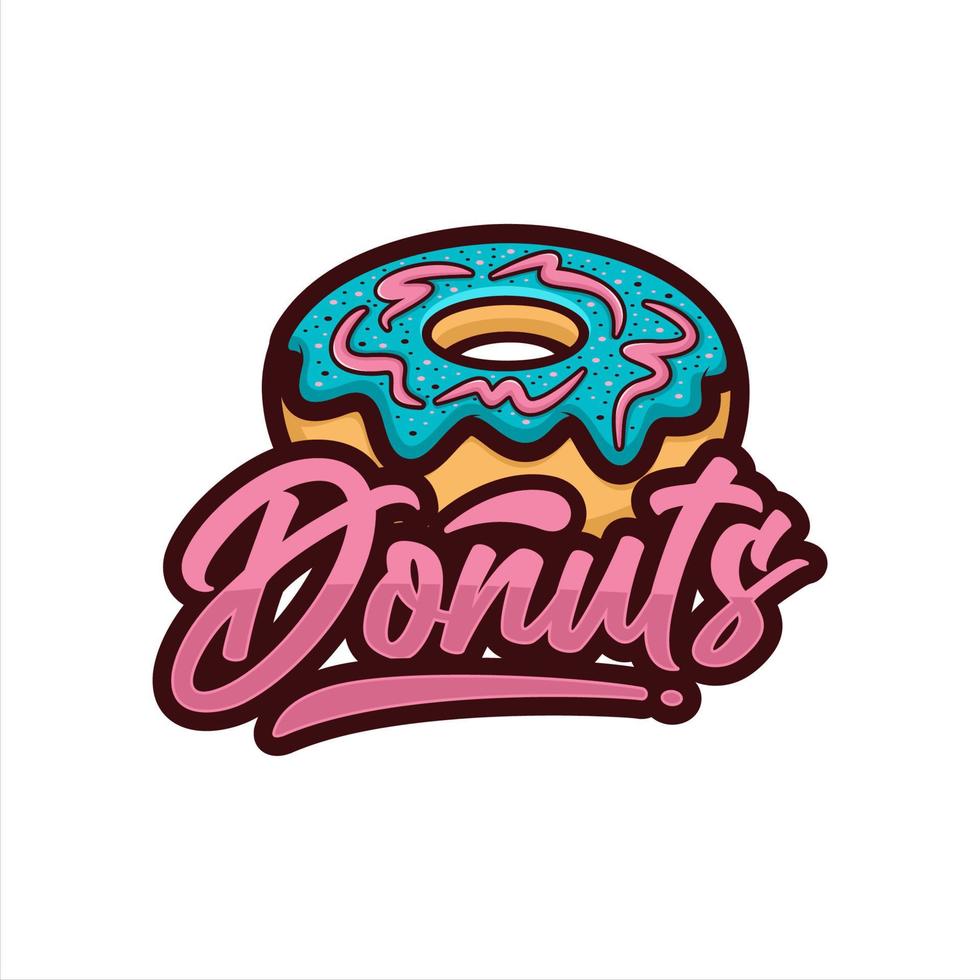 logotipo premium de design vetorial de donuts vetor