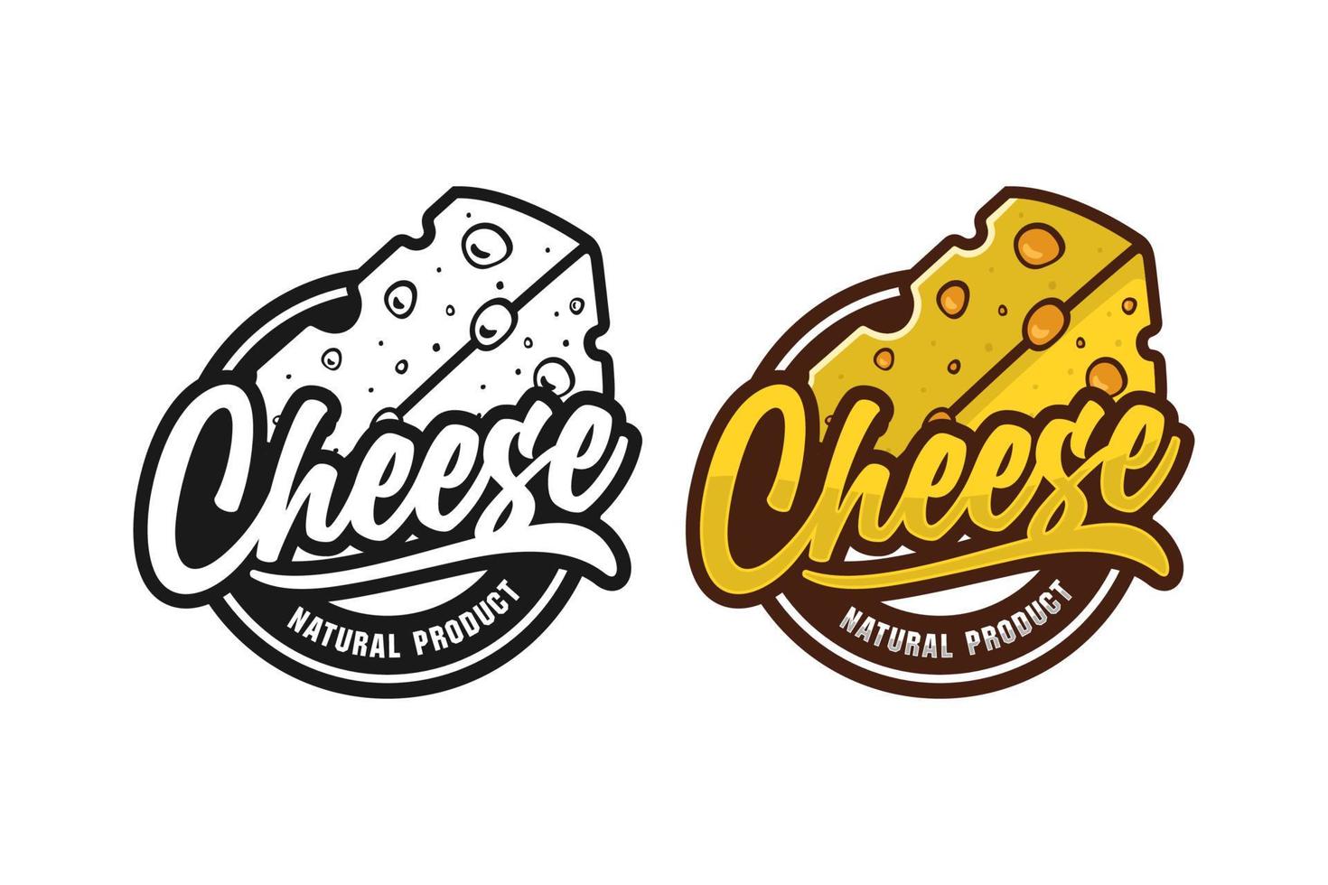 logotipo de design de produto natural de queijo vetor