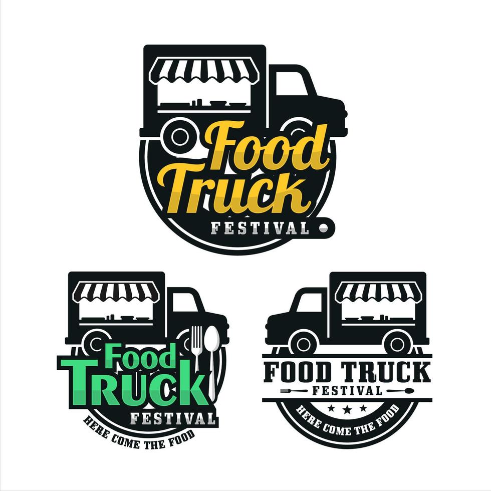 coleção de logotipo de design de food truck festival.eps vetor