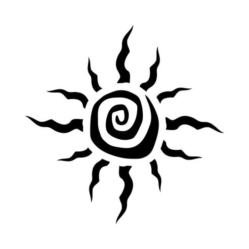 Ícone de vetor espiral sol tribal