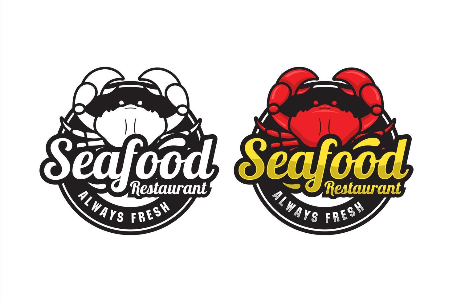 logotipo premium de caranguejo de restaurante de frutos do mar vetor