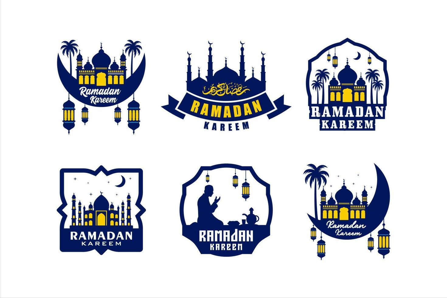 coleção de design de vetor de rótulo ramadan kareem