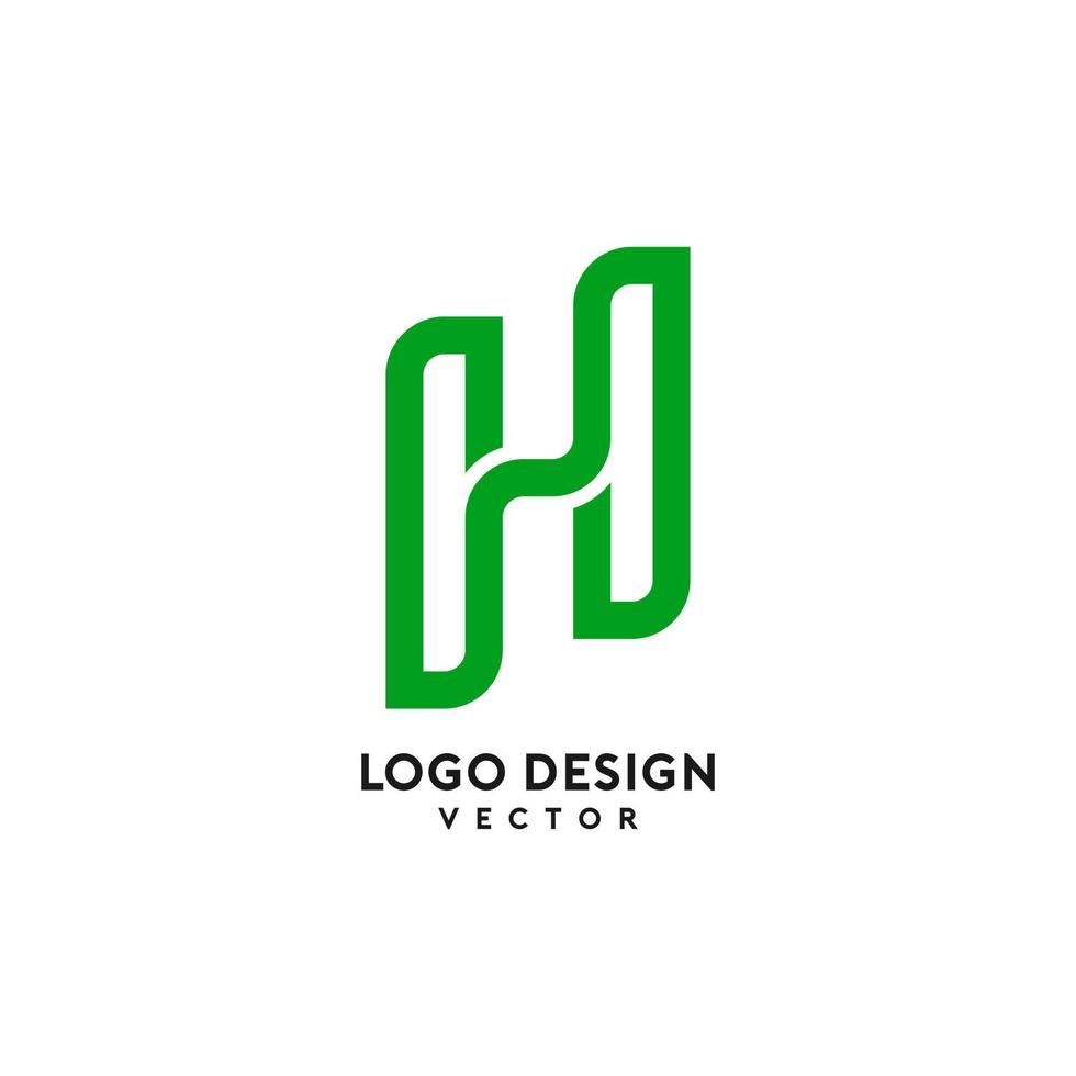 design de logotipo de linha de letra h vetor