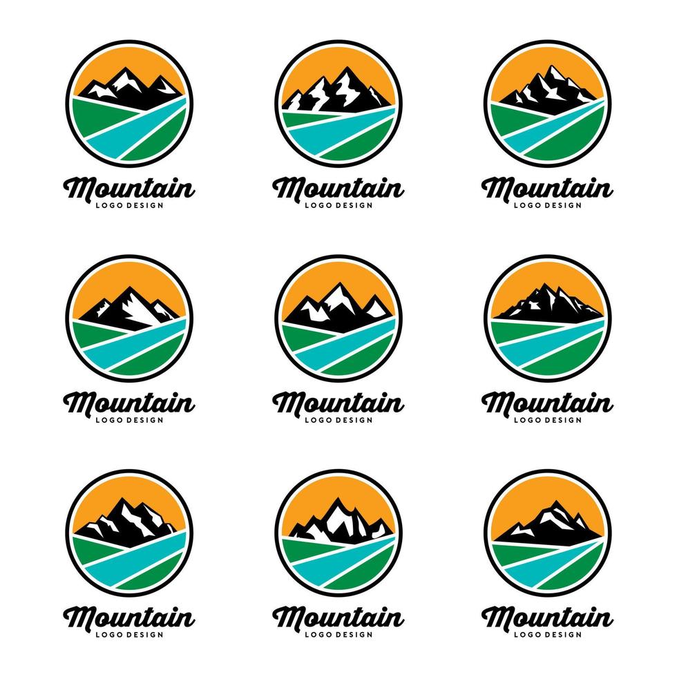 coleção de vetores de modelo de logotipo de paisagem de montanha