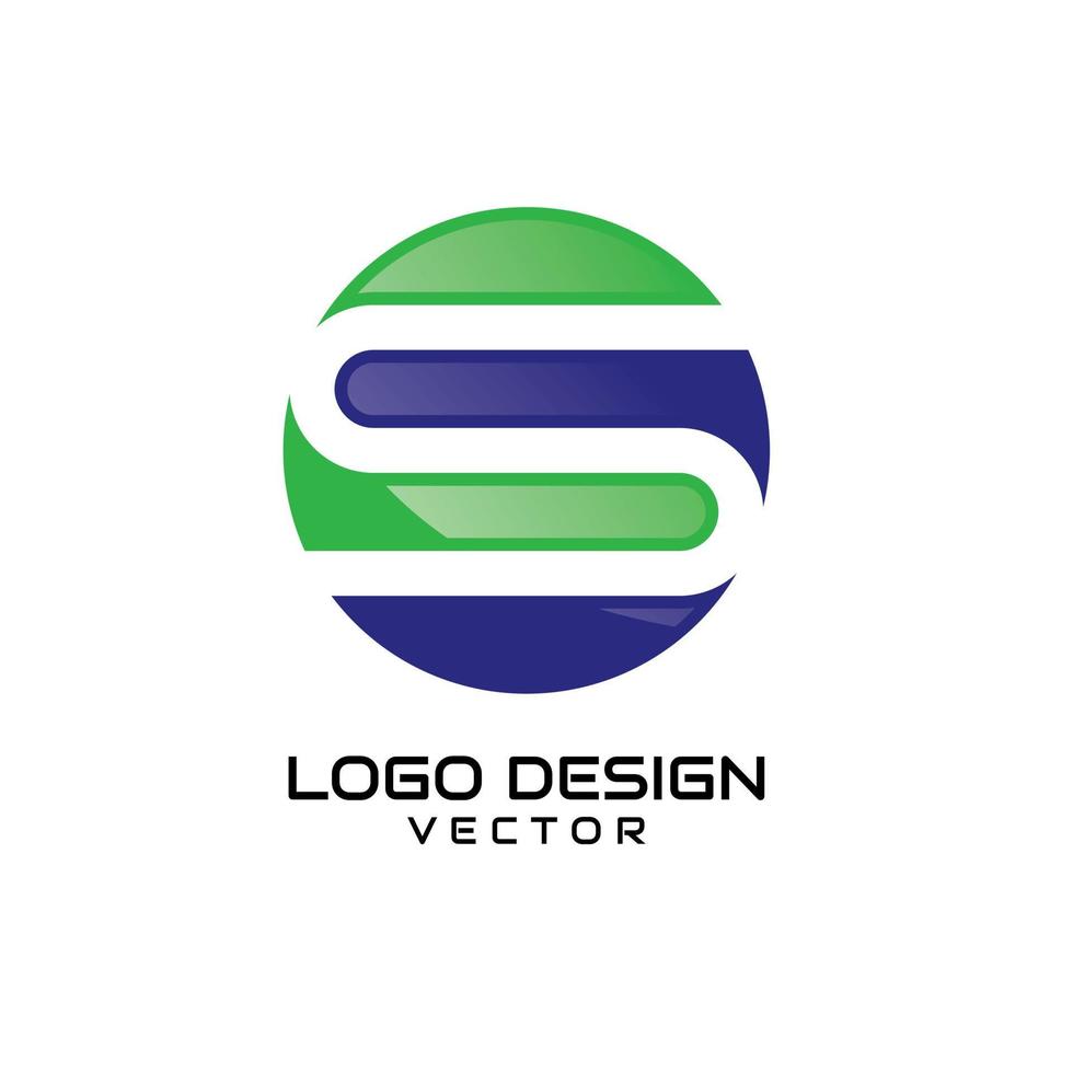símbolo abstrato s isolado no design de logotipo de forma redonda vetor