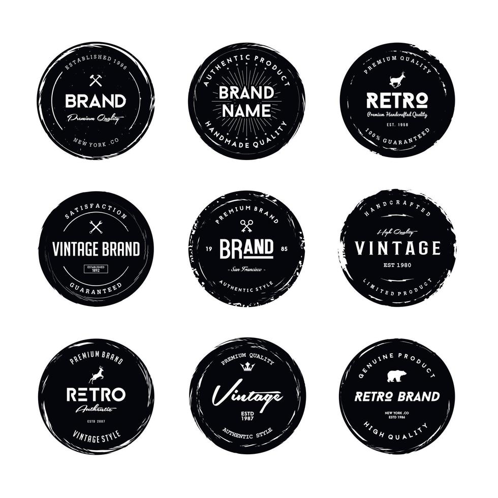 conjunto de vetores de rótulo de marca de estilo vintage