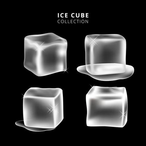 Coleção de clipart de cubos de gelo vetor