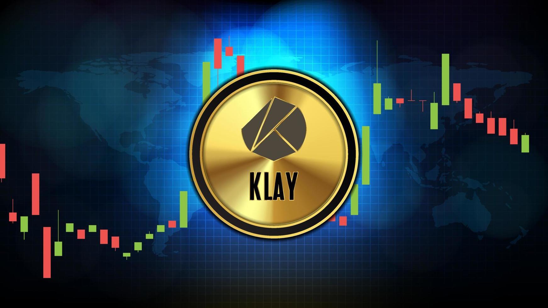 fundo de tecnologia futurista abstrato de klaytn klay gráfico de preço gráfico moeda criptomoeda digital vetor