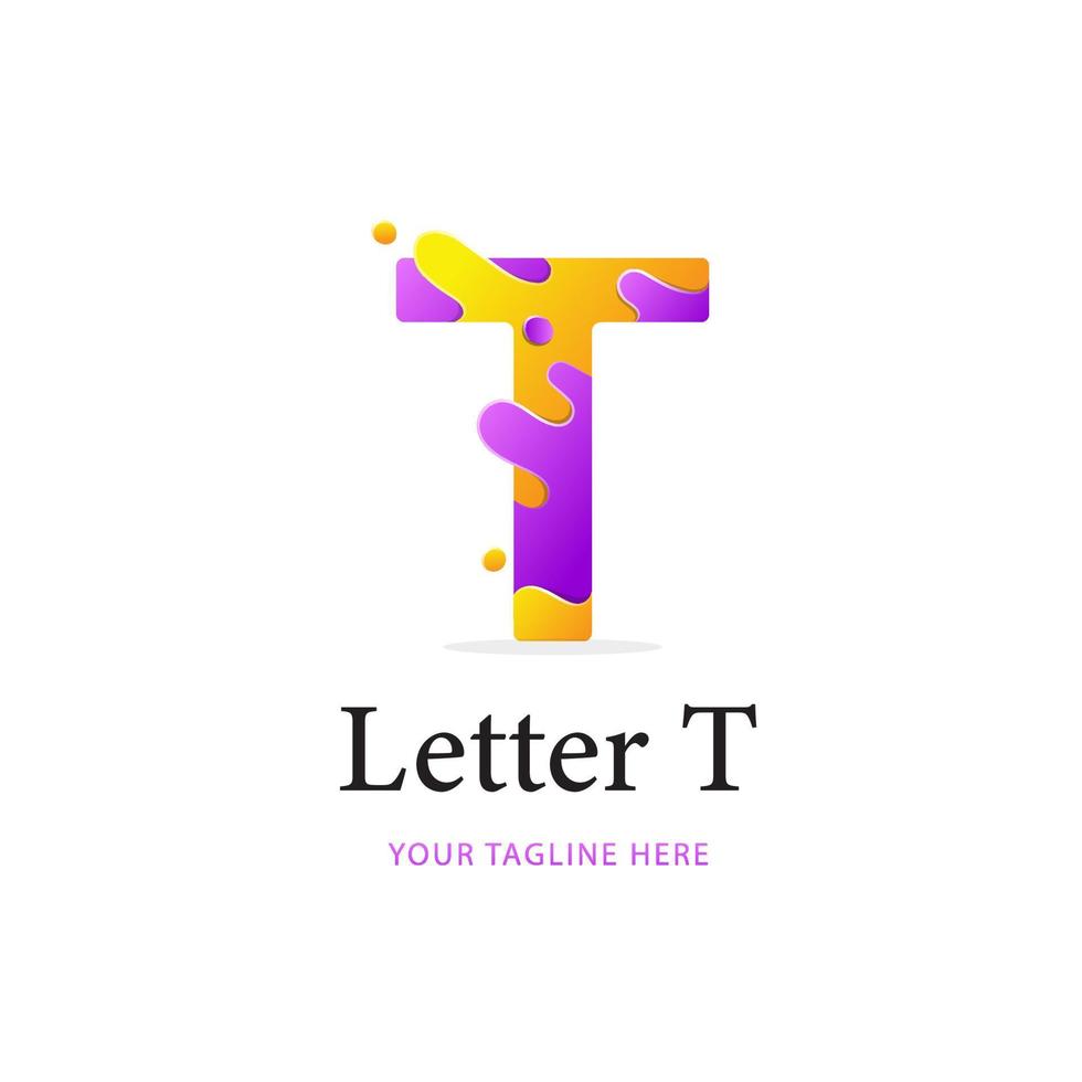 design de logotipo letra t, modelo de logotipo colorido vetor