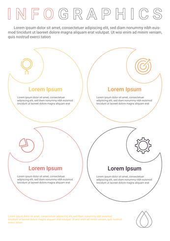 Diagrama de infografia com 4 etapas, opções ou processos. Modelo de negócio de vetor para apresentação. visualização de dados de negócios.