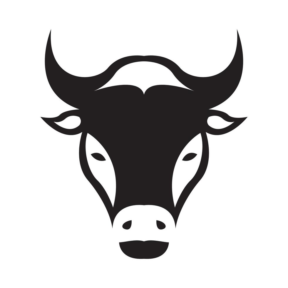 cabeça preta design de logotipo de vaca simples vetor gráfico símbolo ícone sinal ilustração ideia criativa