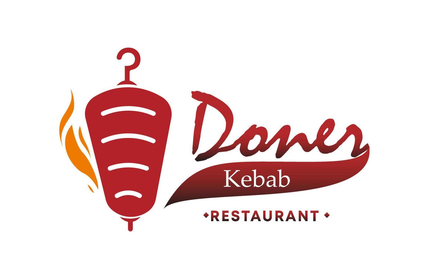 ícone do logotipo do doner kebab. vetor