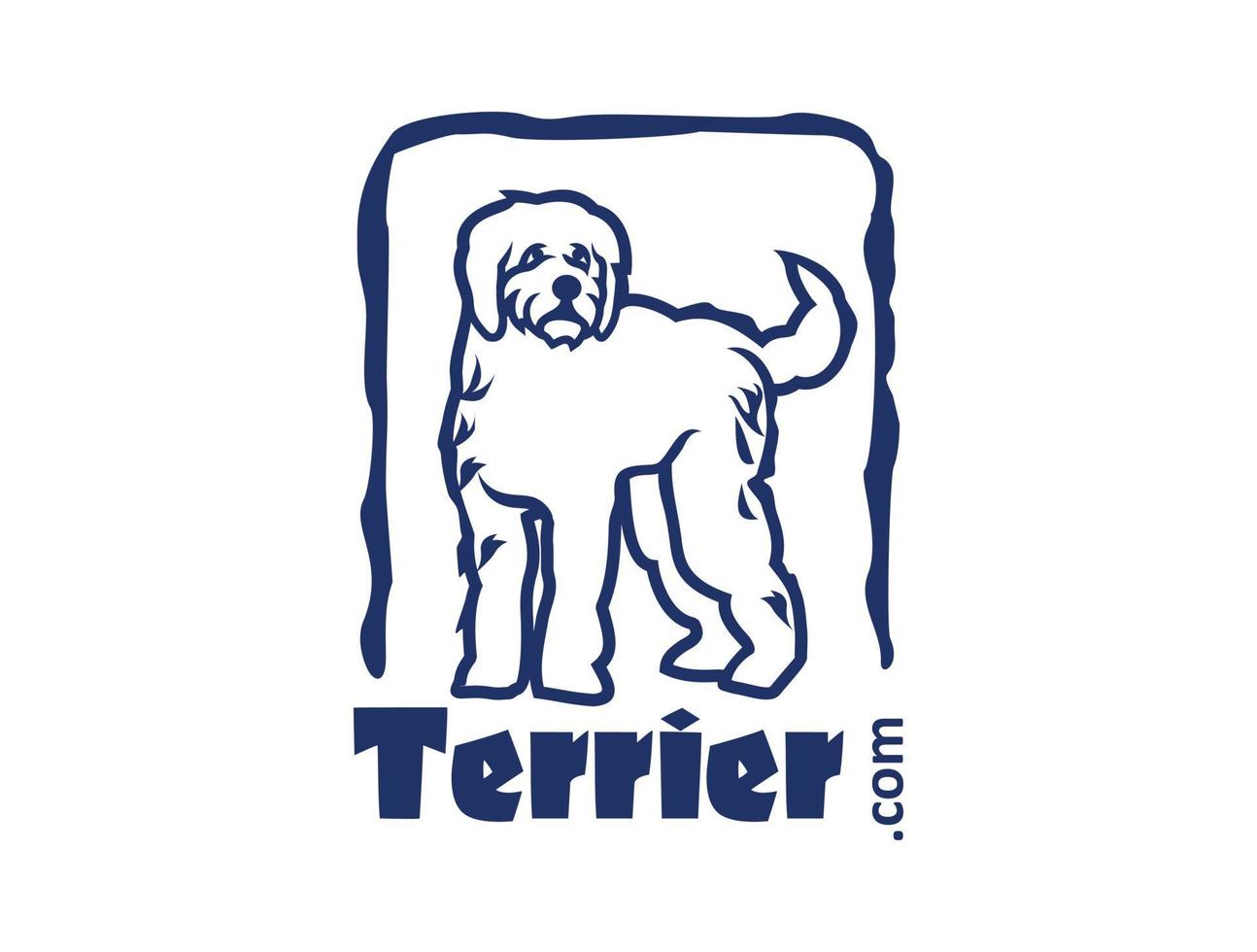 design de logotipo de loja veterinária para cães terrier vetor